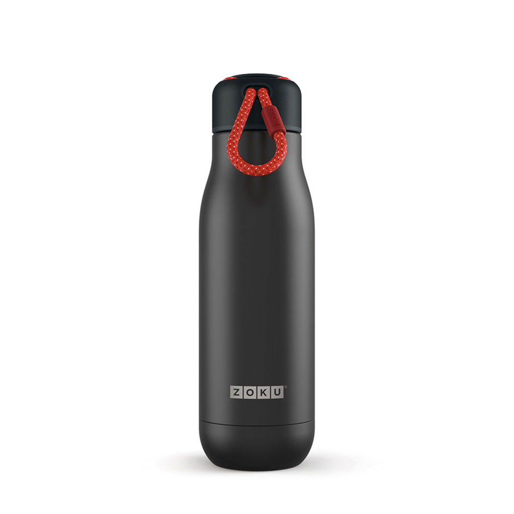 Borraccia In Acciaio Inox 500Ml Black Zoku